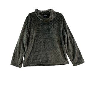 Nautica XL Dard Gray Woman's Plush Textured Top Sweater Soft Warm Plush NEW